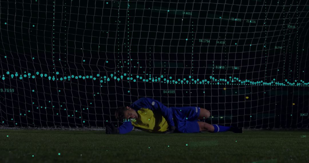 Goalkeeper Diving Save with Data Analytics Visualization