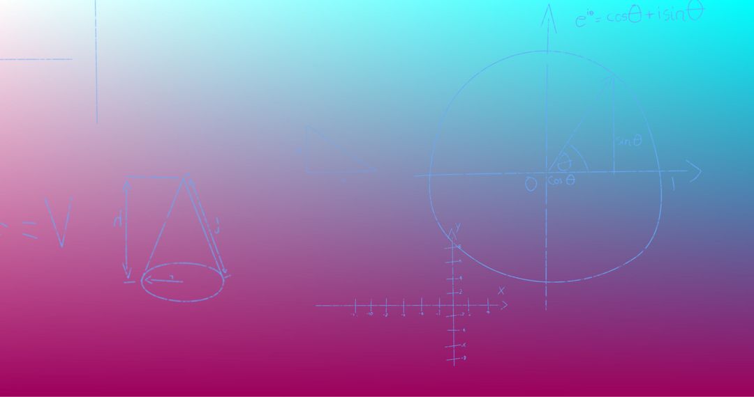 Mathematical Formula Handwriting on Gradient Background