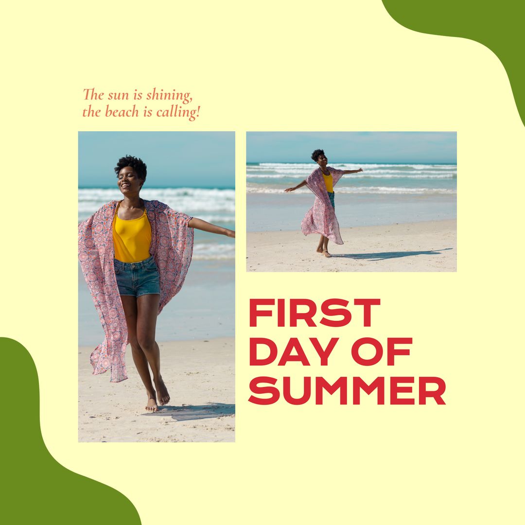 Joyful Dance on Summer Beach Celebration