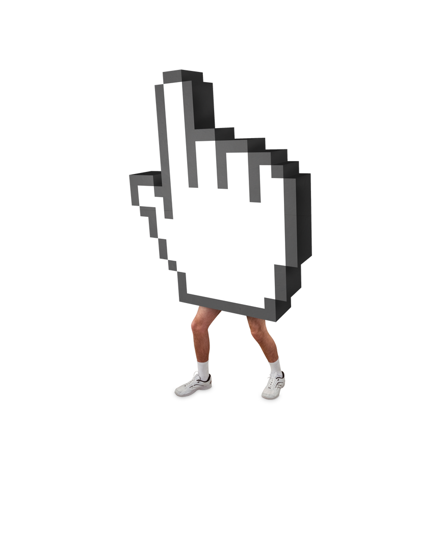 Hand Cursor with Moving Human Legs on Transparent Background - Download Free Stock Images Pikwizard.com