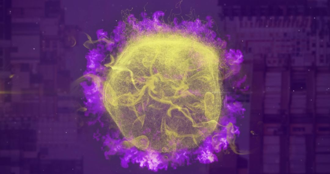 Abstract Sphere of Energy with Glowing Particles in Digital Space