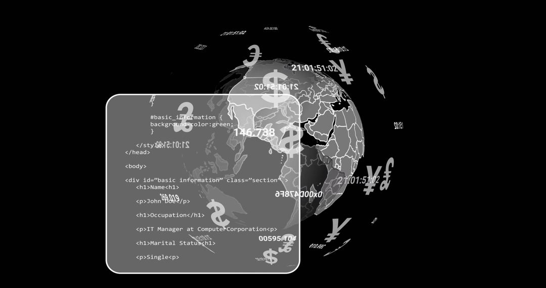 Global Financial Network with Data Processing Elements