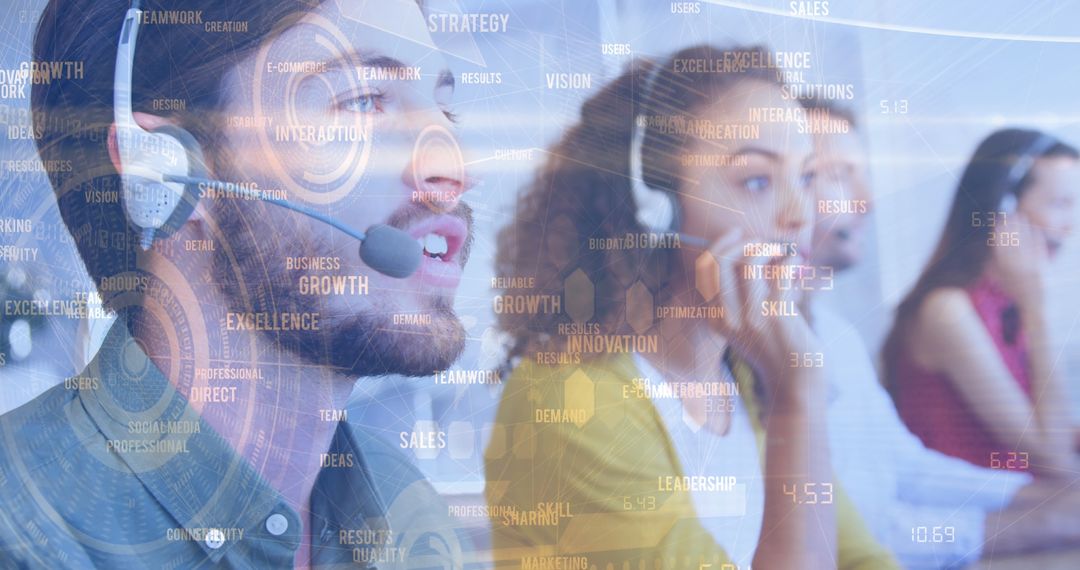 Innovative Customer Service Team Engaged in Digital Communication