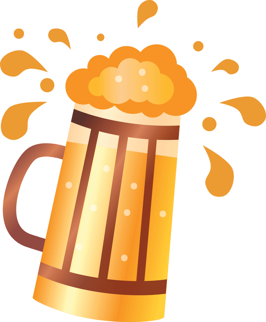 Refreshing Beer Pint Illustration on Transparent Background Decoration