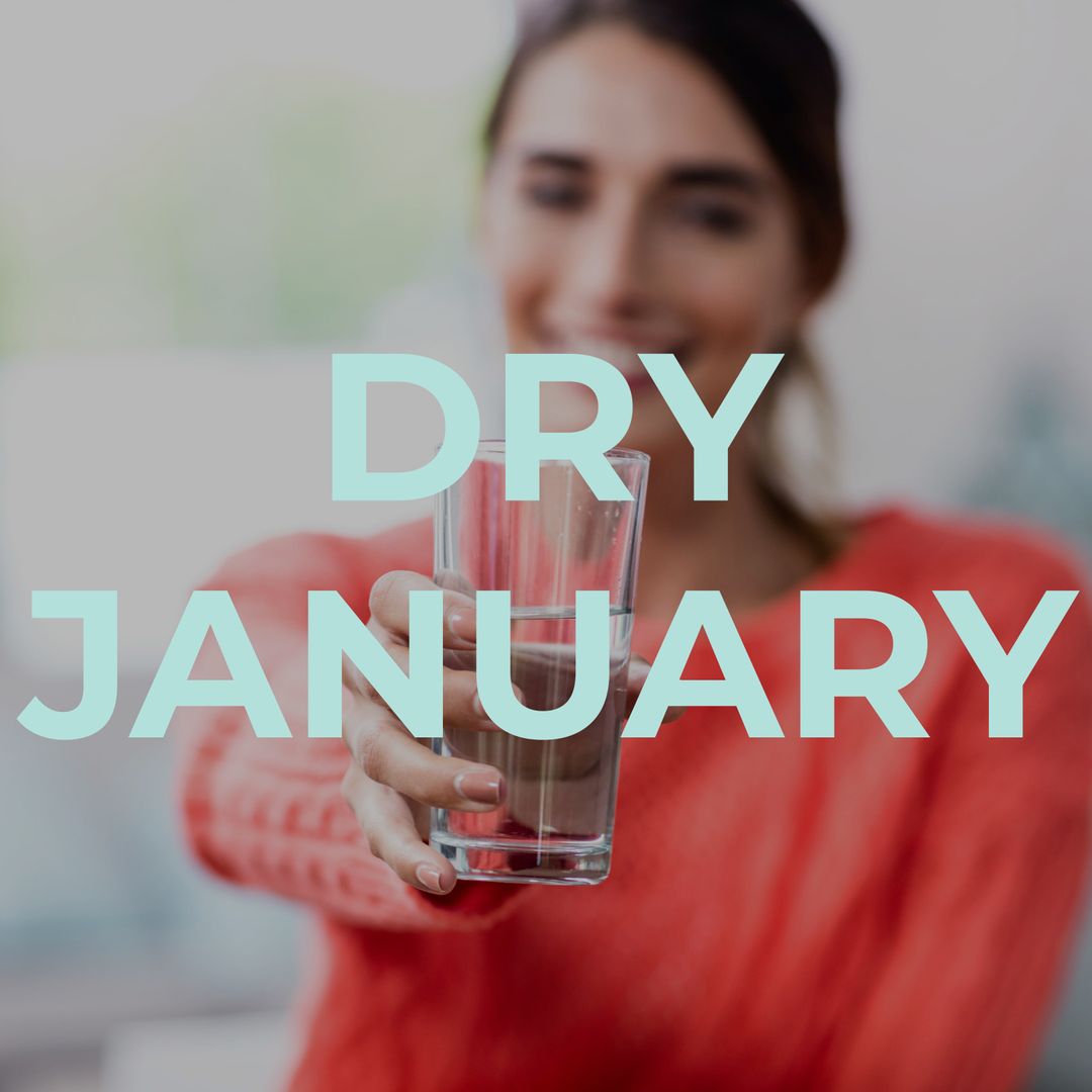 Happy Woman Participates in Dry January with Water