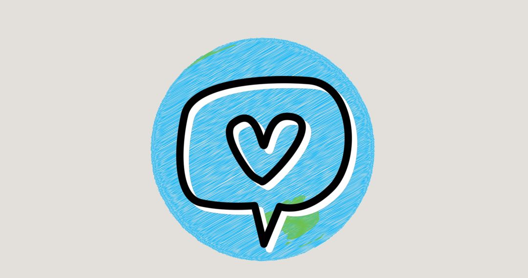 Heart in Speech Bubble Symbolizing Global Love for Education