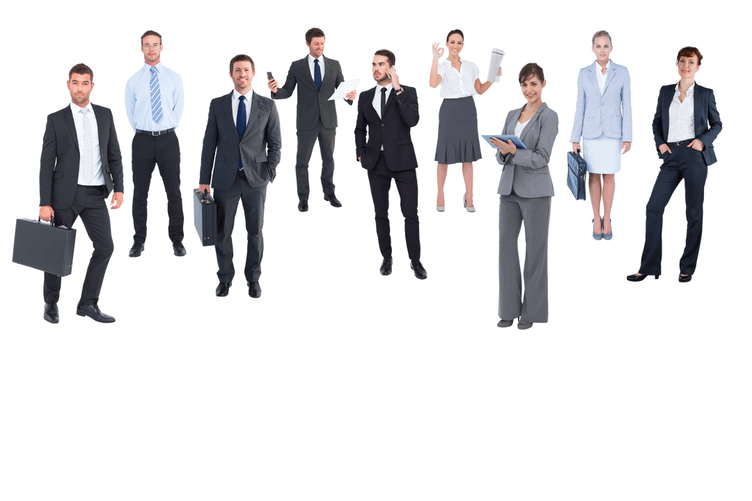 Transparent Diverse Business Team Collaborative Cohorts