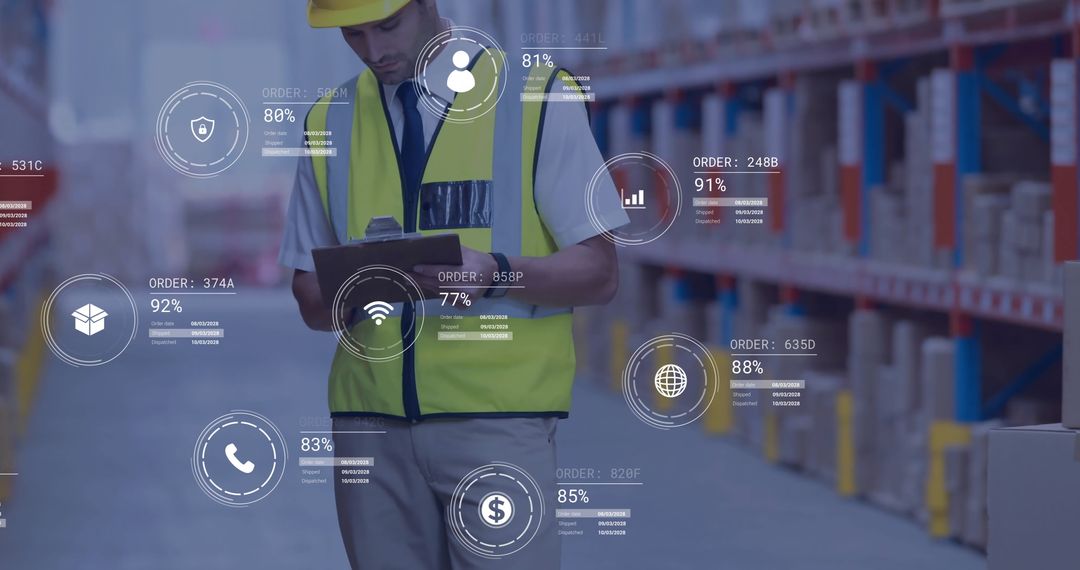 Digital Data Processing Overlaying Warehouse Logistics