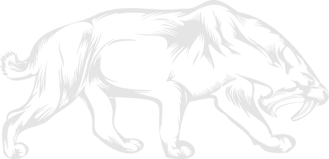 Transparent Brushstroke Art of Sabertooth Cat Illustration