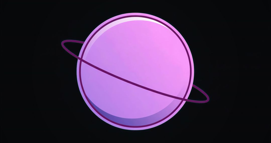 Stylized Purple Planet with Magenta Ring in Space