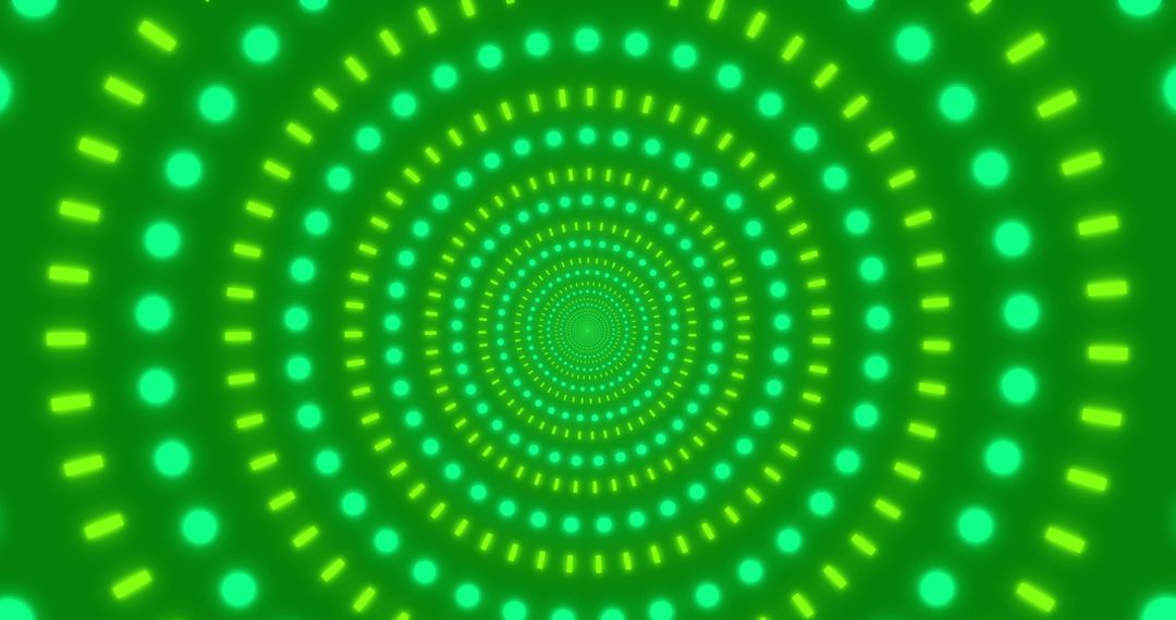 Green Hypnotic Light Tunnels with Geometric Patterns