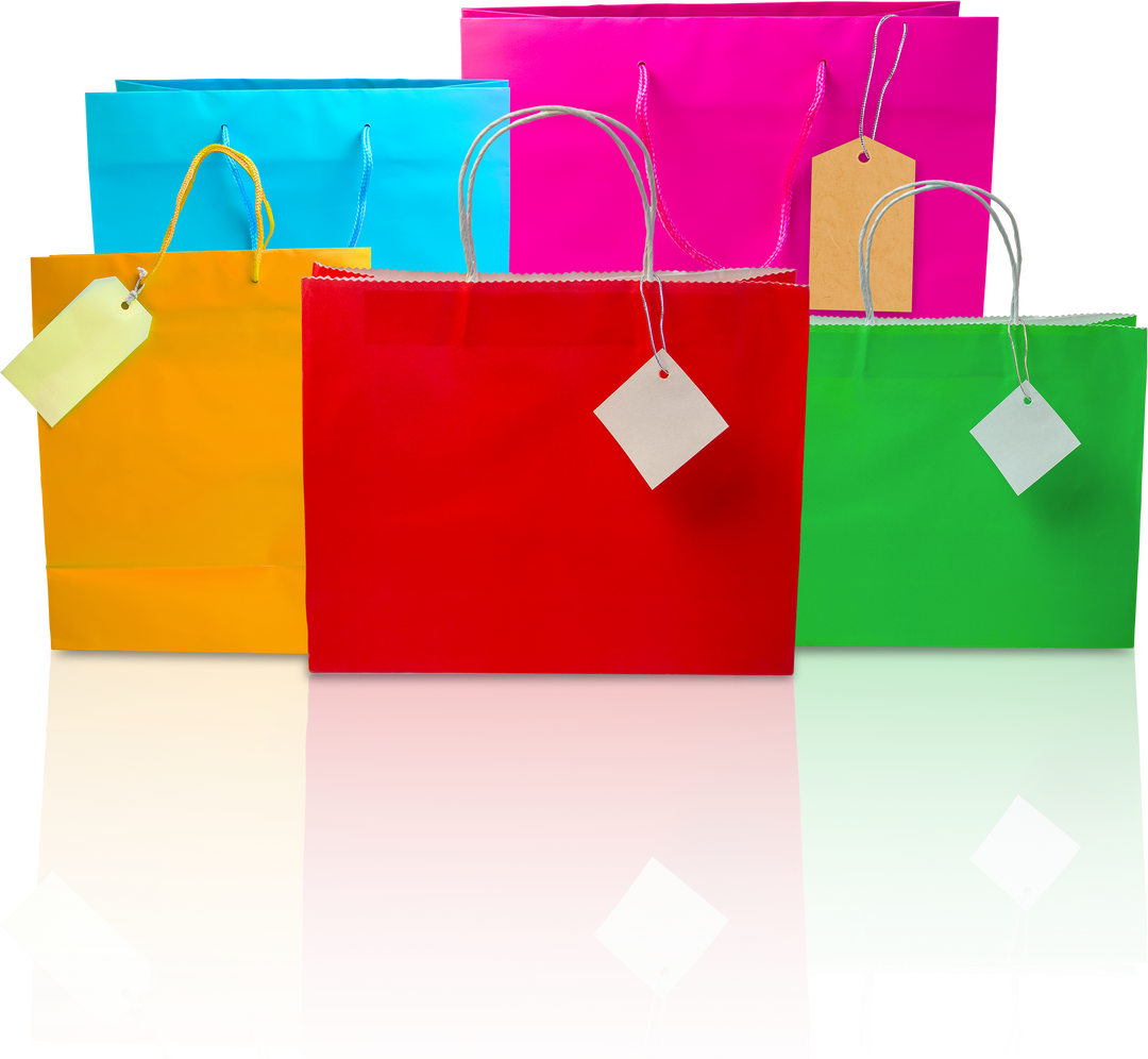 Colorful Shopping Bags with Transparent Background for Retail Design - Download Free Stock Images Pikwizard.com