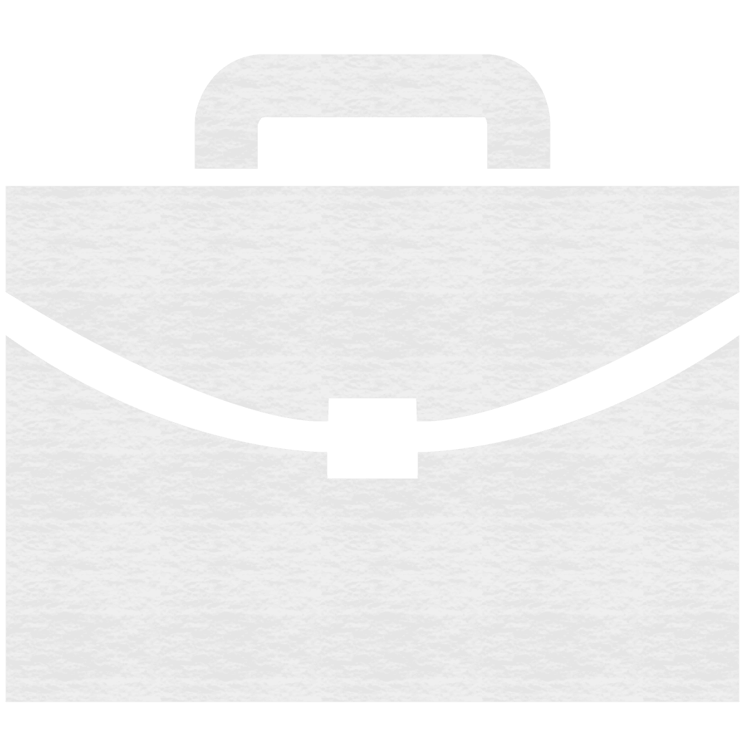 White Briefcase Icon on Transparent Background