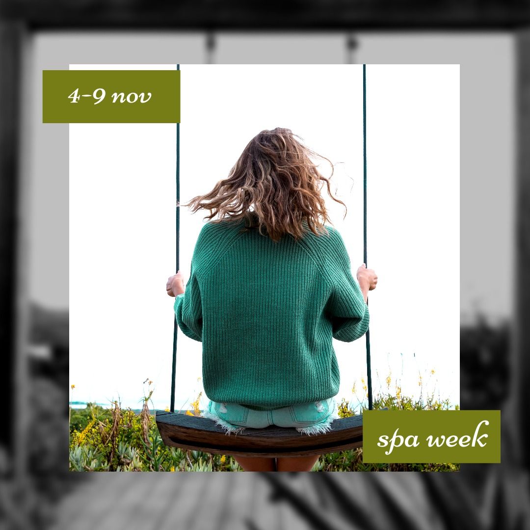 Woman Relaxing on Swing in Green Sweater for Spa Week Event - Download Free Stock Templates Pikwizard.com