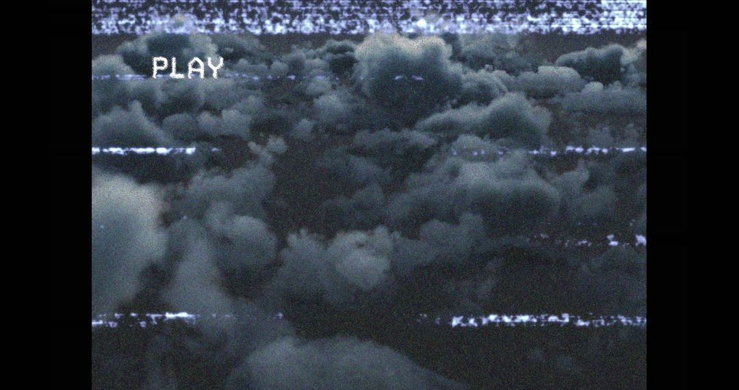 Vintage VHS Aesthetic Clouds with Static and Nostalgic Vibe