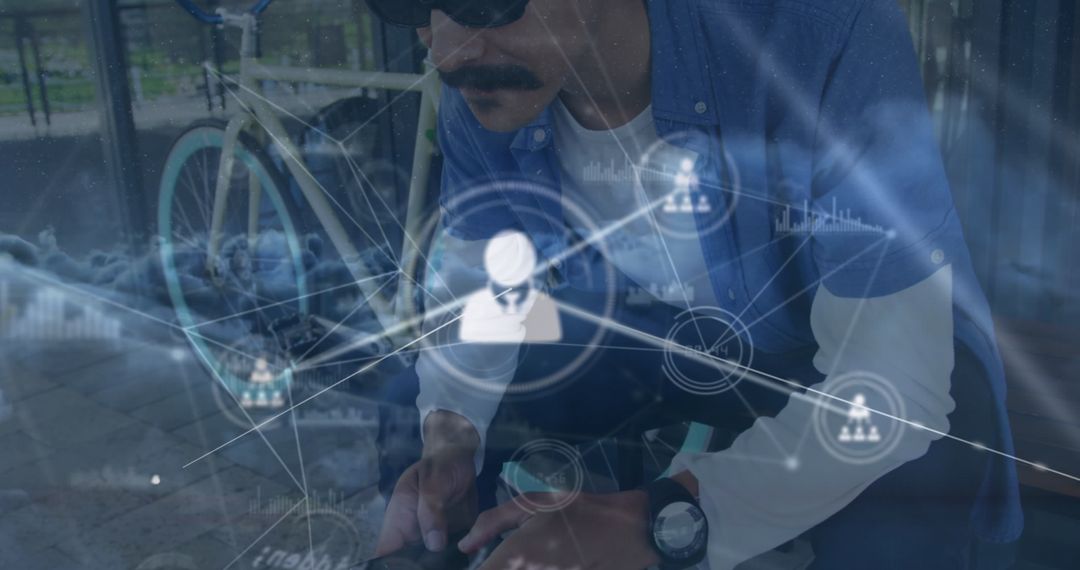 Man Interacting with Cloud Networking Technology on Smartphone