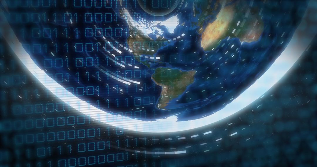 Digital Data Processing on Global Map with Futuristic Interface