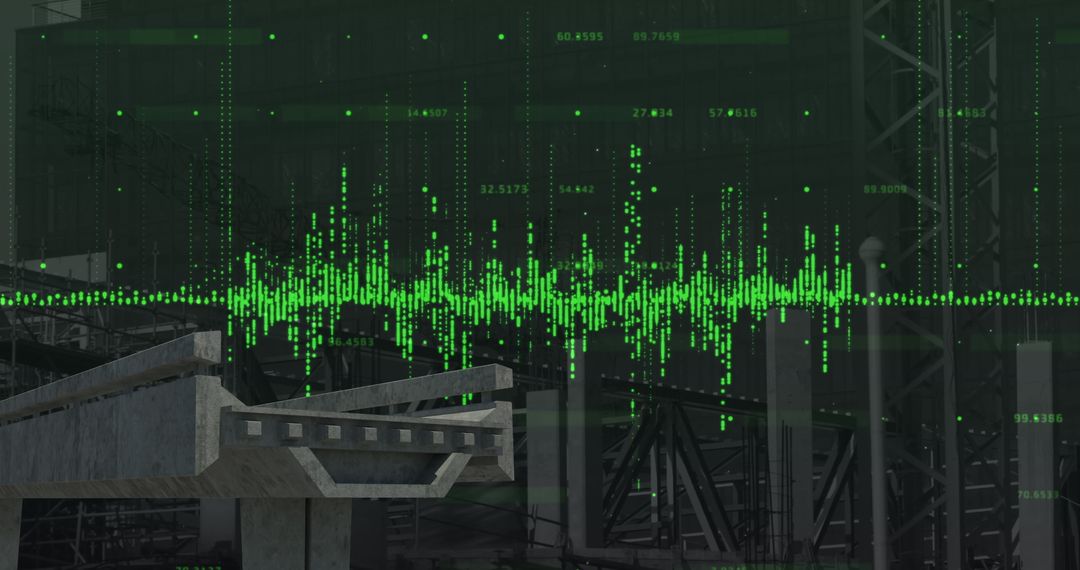 Digital Financial Data Overlay on Construction Site Imagery