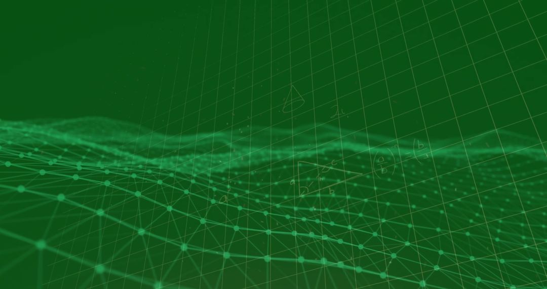 Abstract Grid with Digital Network and Mathematical Equations