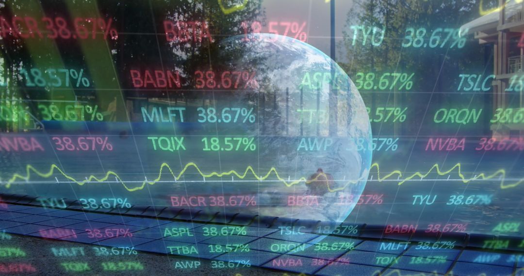 Stock Market Data with Spinning Globe and Inspired Journey