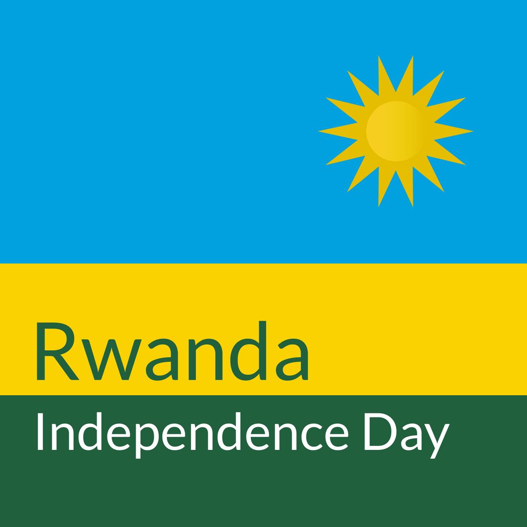 Rwanda Independence Day Celebration with National Flag