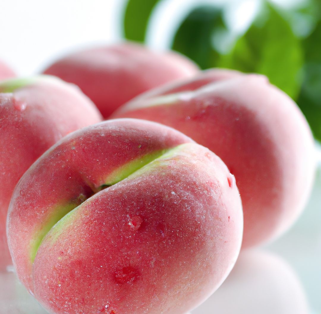 Close-Up of Fresh Juicy Peaches Isolated on White Background - Free Images, Stock Photos and Pictures on Pikwizard.com