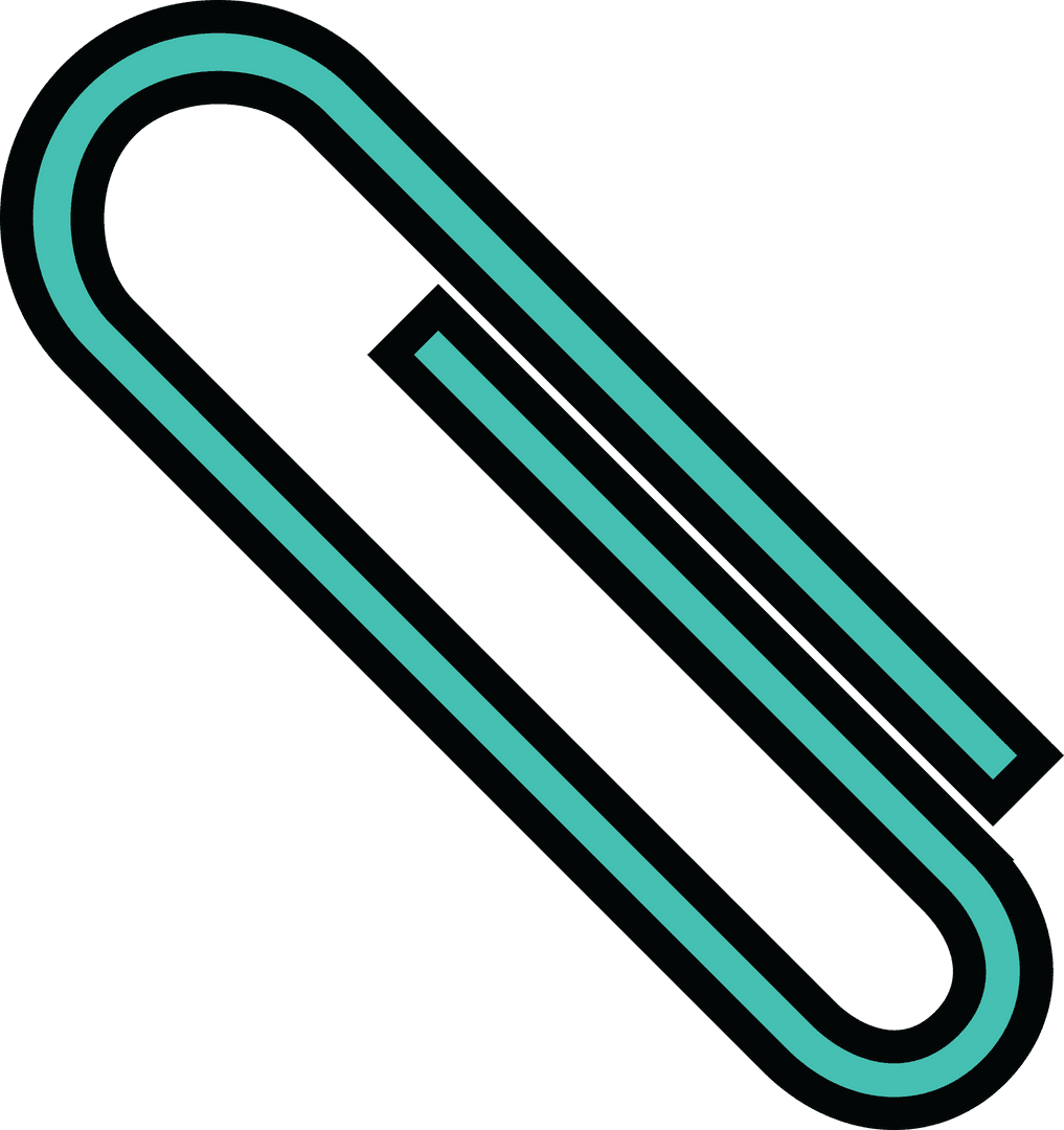 Minimalistic Transparent Paper Clip Illustration for Office Use