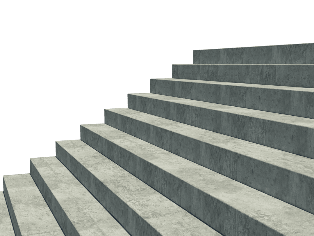 Concrete Stairs Illustration on Transparent Background