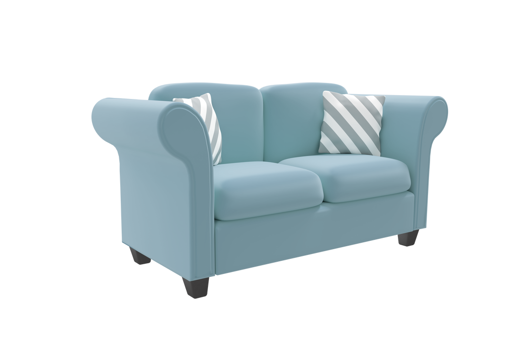 Digital Illustration of Blue Sofa with Pillows on Transparent Background - Download Free Stock Images Pikwizard.com