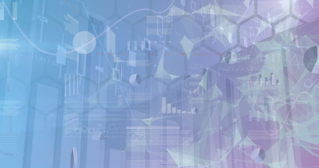 Futuristic Digital Interface with Translucent Charts and Graphs