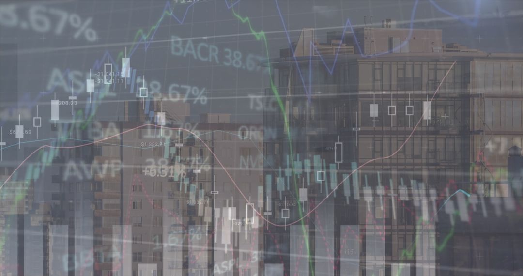 Global Financial Data Visualization Against Urban Backdrop