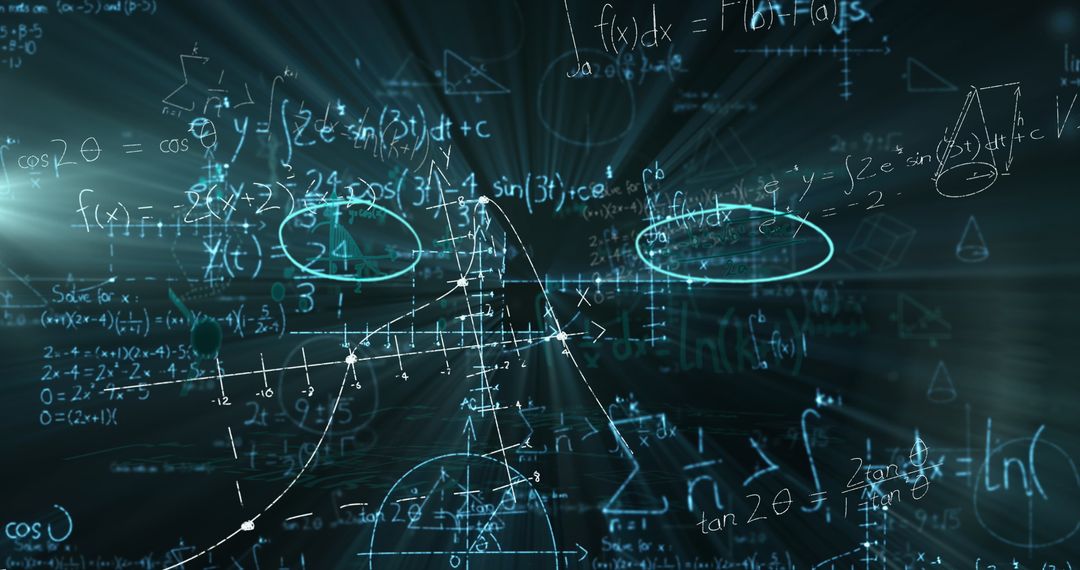 Abstract Math Equations on Digital Background