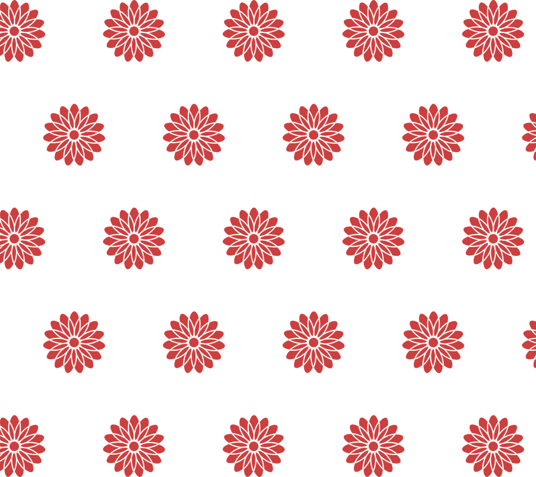 Abstract Red Flower Shapes on Transparent Background