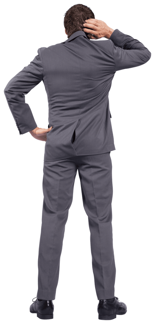 Caucasian Businessman Thinking Isolated Transparent Background