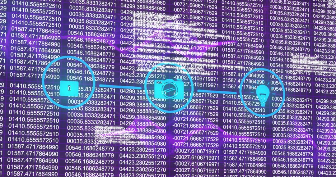 Digital Data Network Connection with Technology Icons