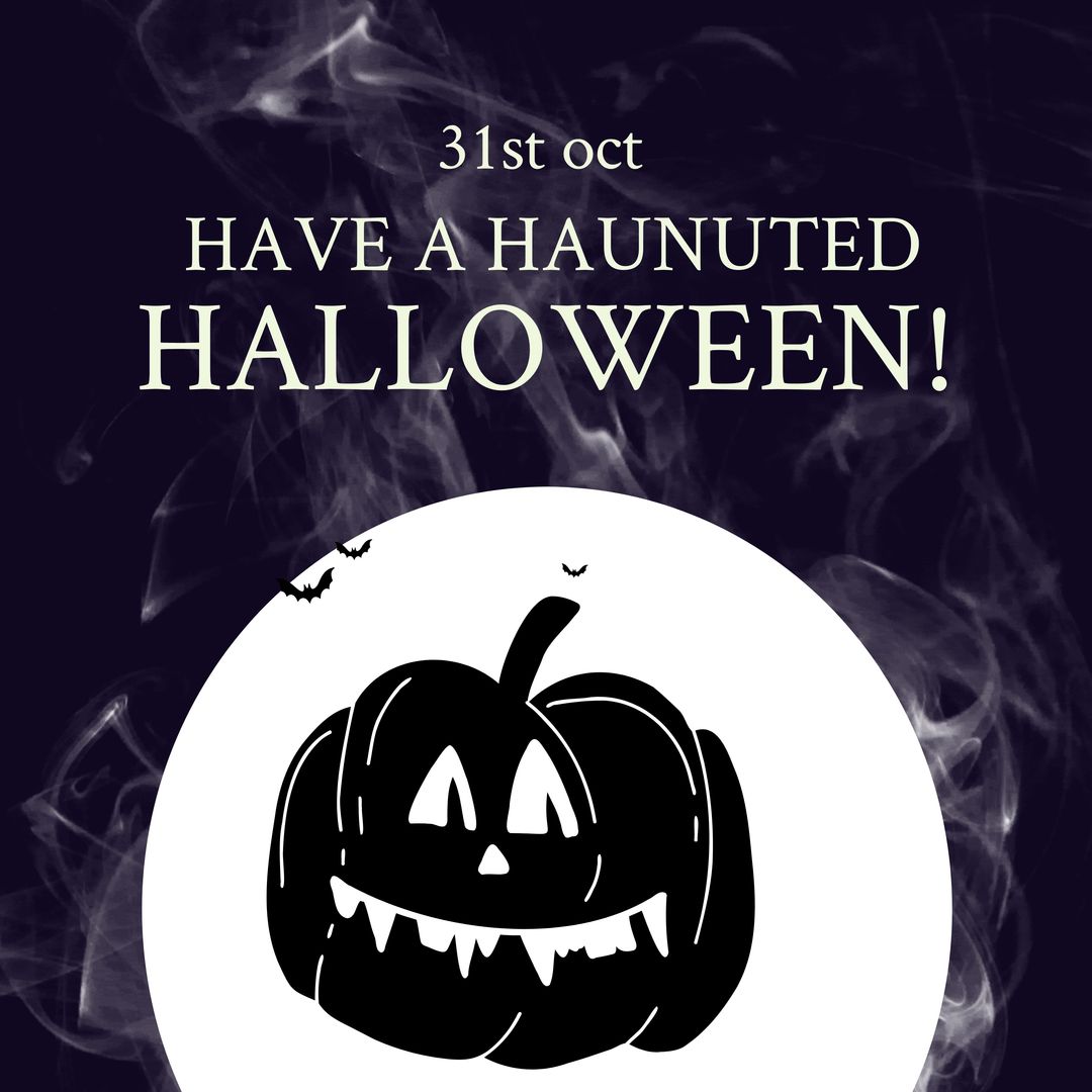 Haunted Halloween Greeting with Smoky Background and Spooky Pumpkin - Download Free Stock Templates Pikwizard.com