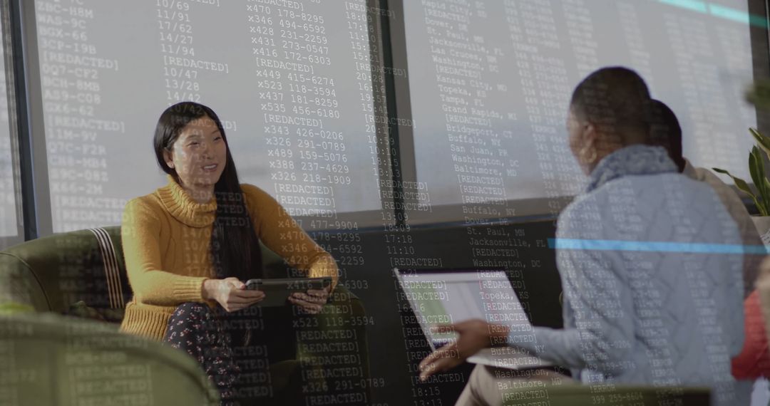 Global Businessmen Analyzing Financial Data in Modern Office