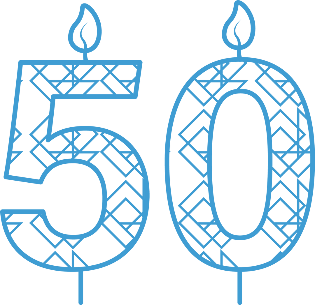 Blue 50 Birthday Candle Illustration on Transparent Background - Download Free Stock Images Pikwizard.com