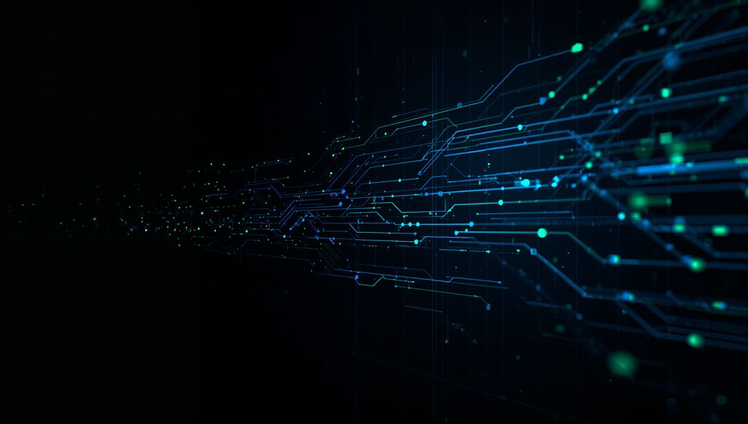 Futuristic Data Network Glowing in Digital Cyberspace