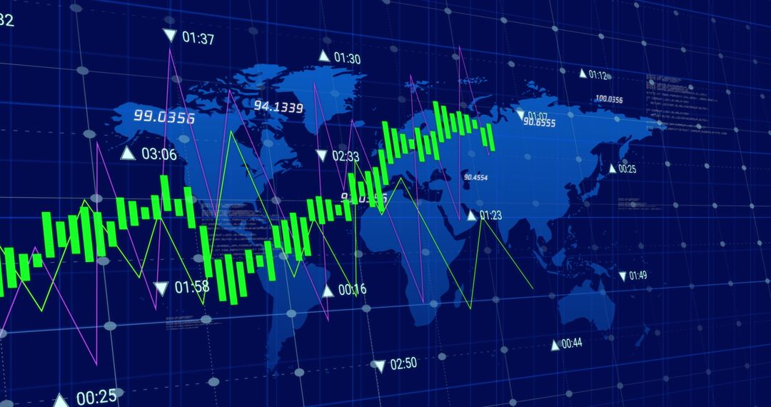 Global Financial Data Analytics on Digital World Map Interface