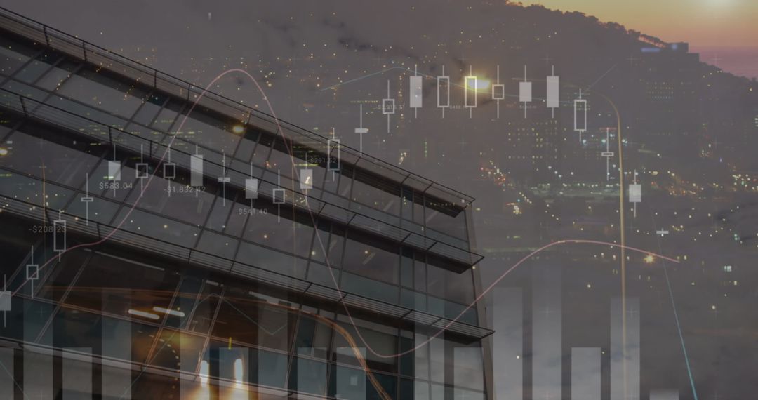 Digital Financial Analysis Over Modern Cityscape