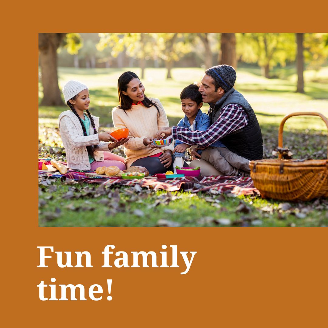 Biracial Family Enjoying Picnic Outdoors
