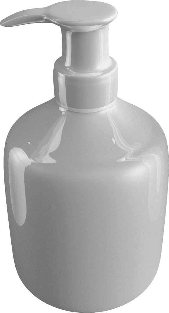Transparent White Soap Dispenser on Light Background