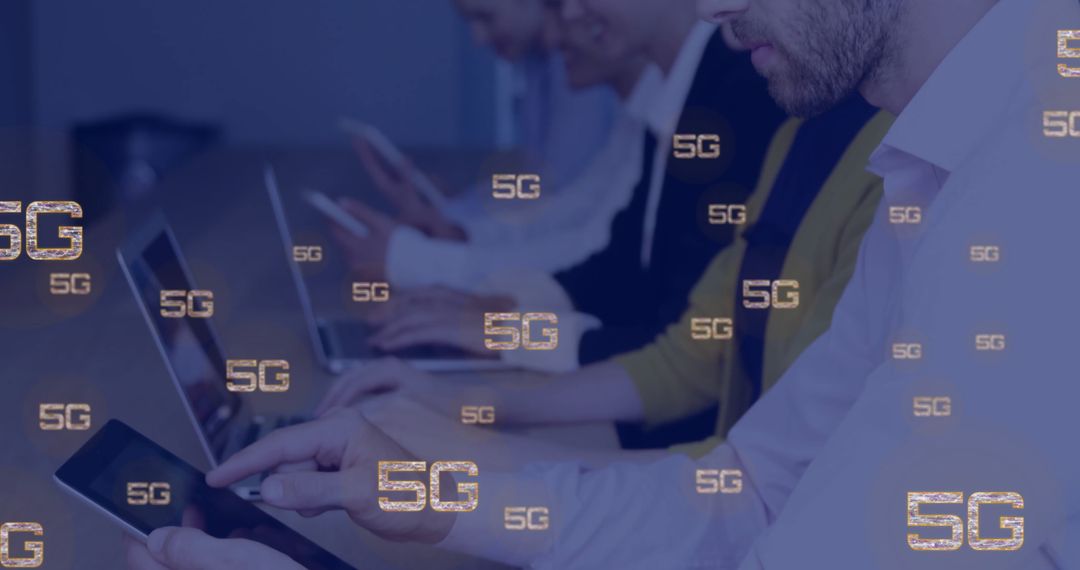 5G Technology with Professional Team and Digital Connections