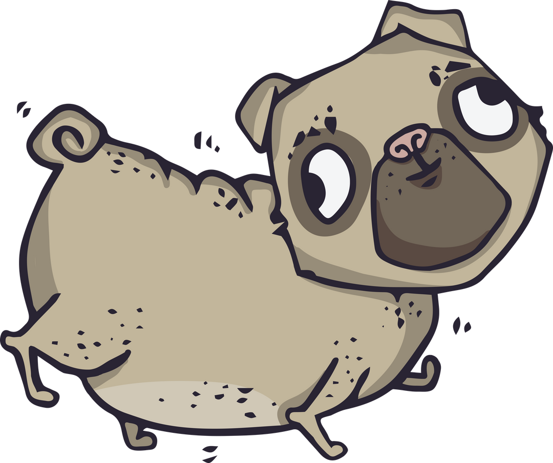 Playful Digital Pug Illustration on Transparent Background Isolated Vector - Download Free Stock Images Pikwizard.com