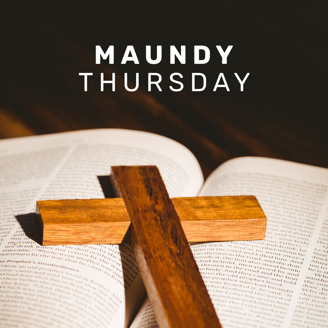 Maundy Thursday Commemoration with Cross and Holy Bible