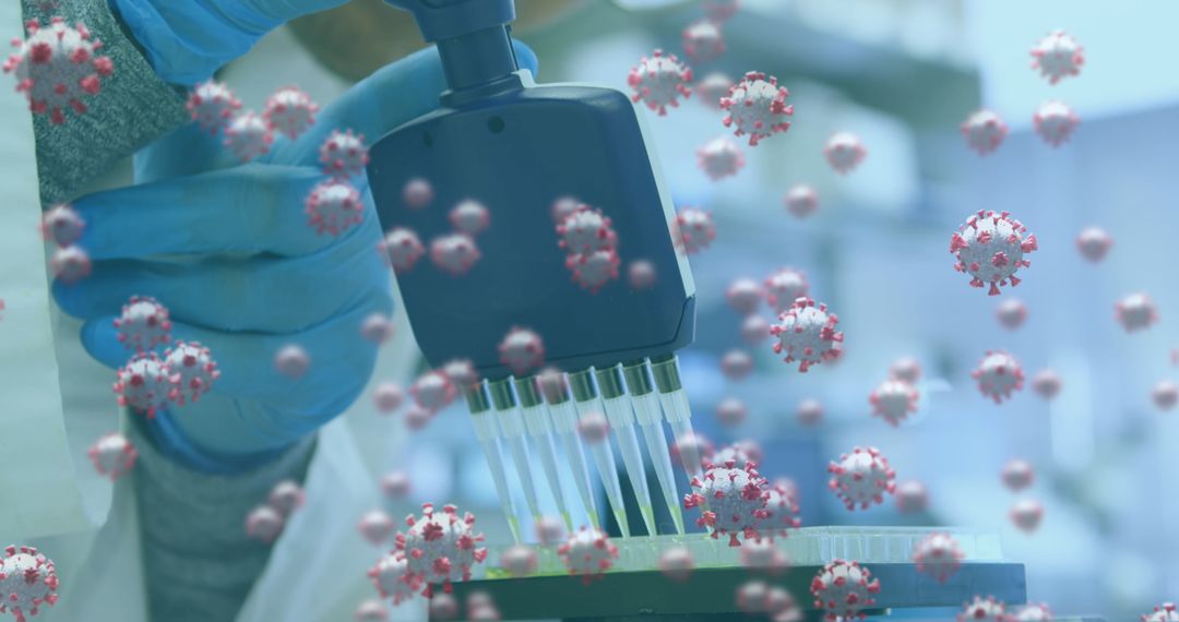 Scientist Conducting COVID Research in Laboratory Setting