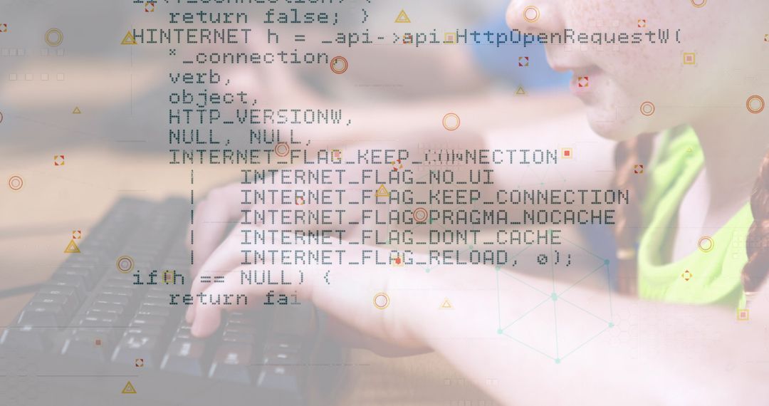 Young Girl Engaging in Computer Programming at School