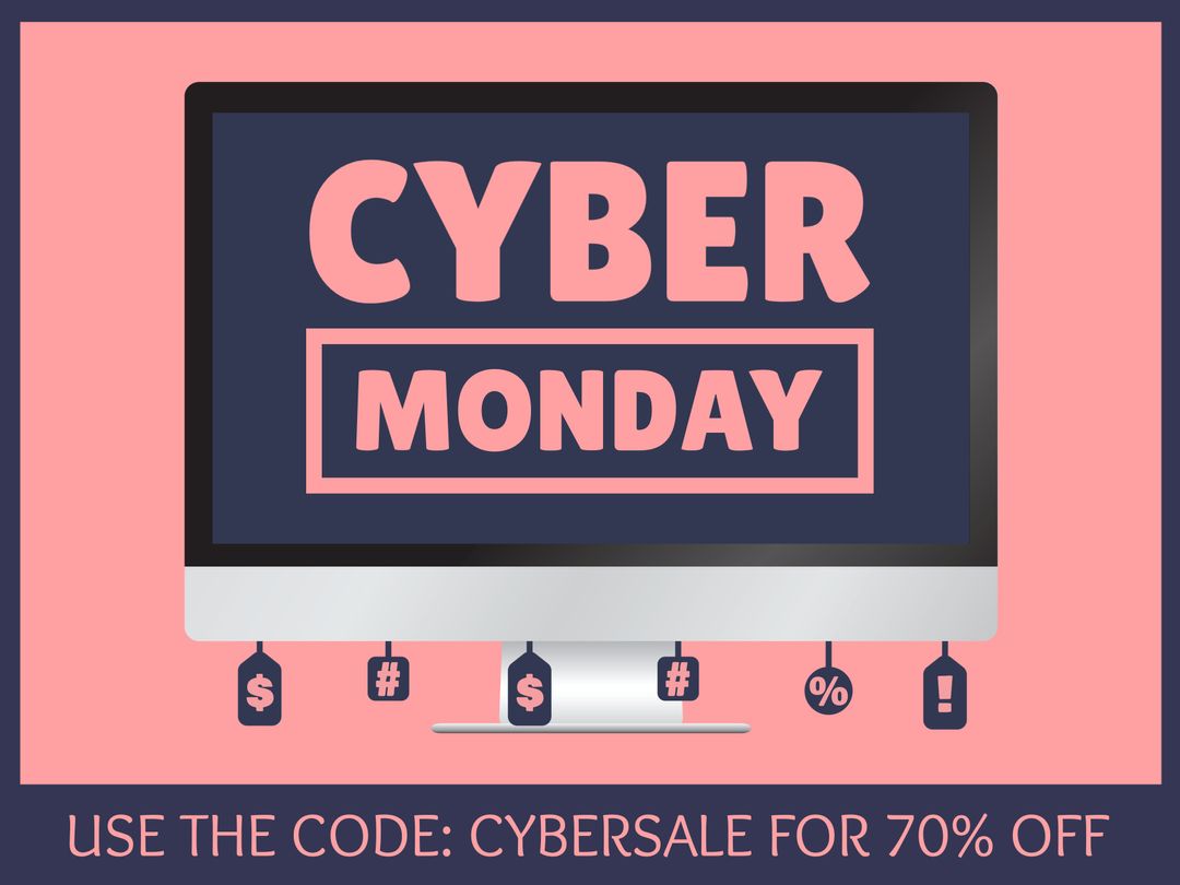 Cyber Monday Discount on Computer Screen for Online Promotions