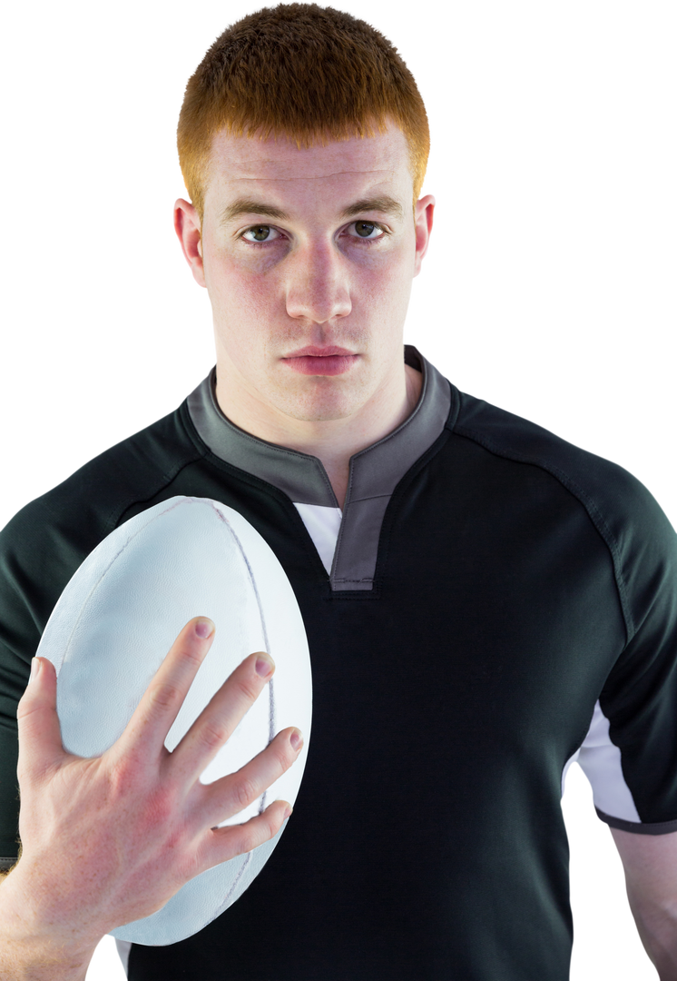 Young Male Athlete Holding Worn Rugby Ball with Transparent Background - Download Free Stock Images Pikwizard.com